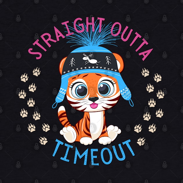 Straight Outta Timeout Cute and Smart Cookie Sweet little tiger in a hat cute baby outfit by BoogieCreates